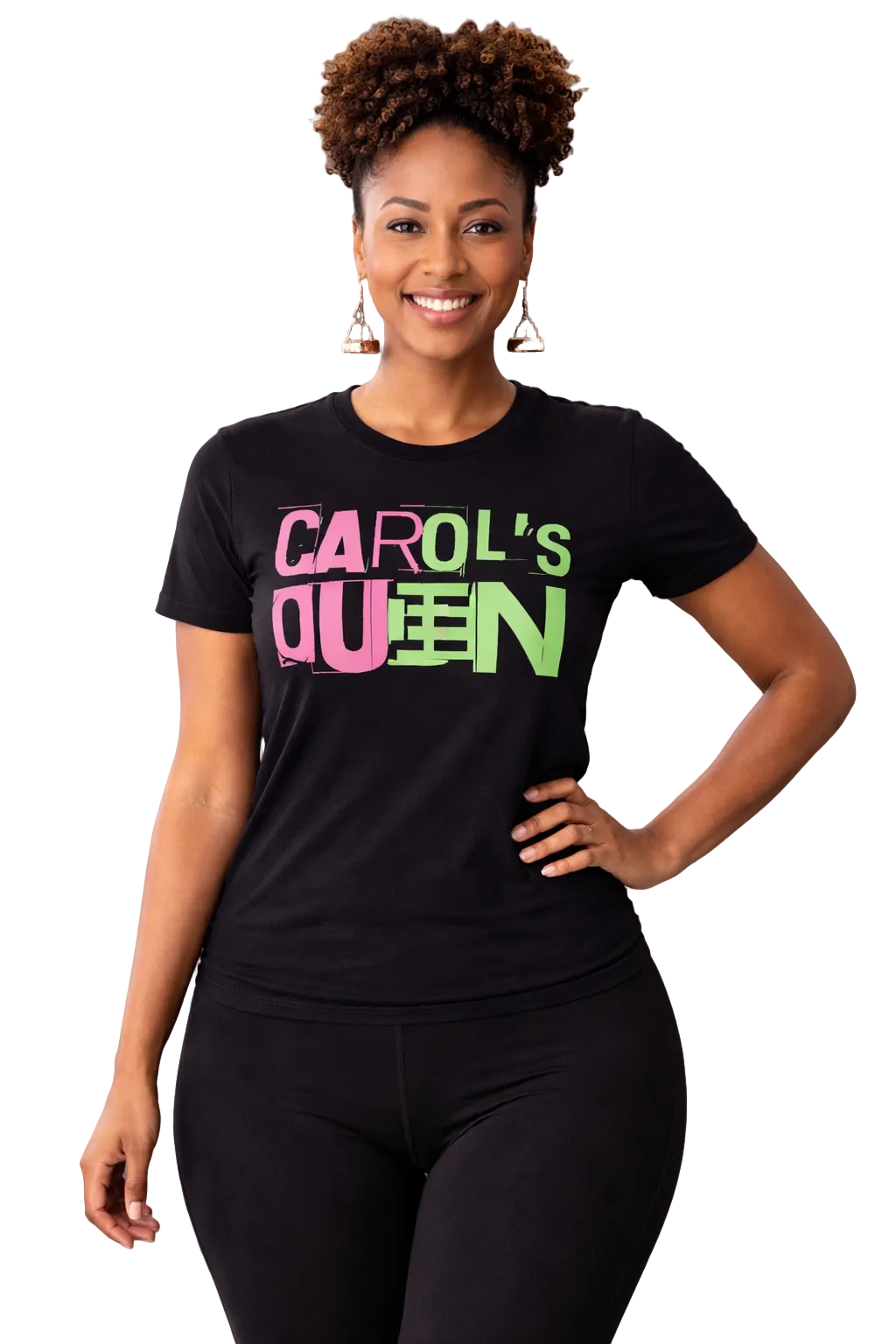 Carol’s Queen Statement Tee - (pink & green)