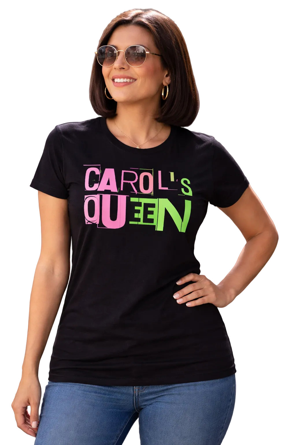Carol’s Queen Statement Tee - (pink & green)