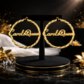 Carol’s Queen Twisted Script Hoop Earrings (Stainless Steel Edition)