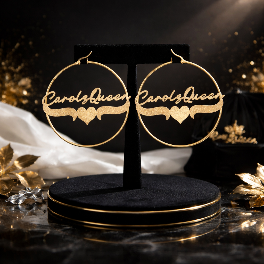 Carol’s Queen Matte Heart Hoop Earrings