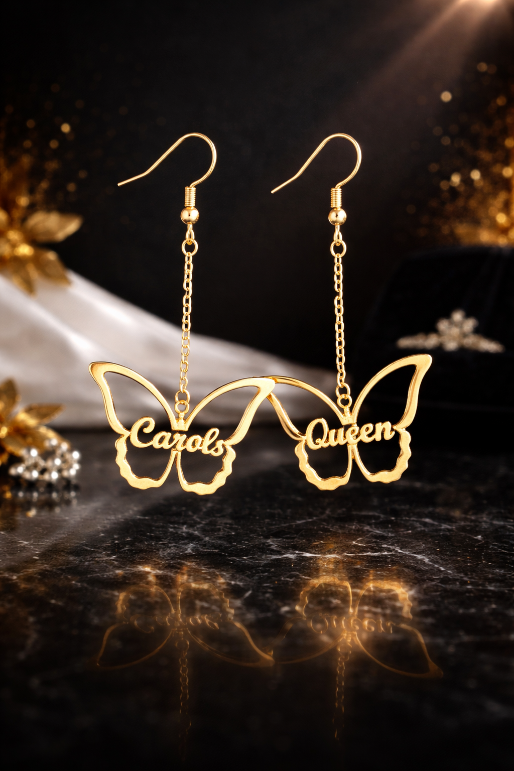 Carol’s Queen Butterfly Drop Elegance Earrings