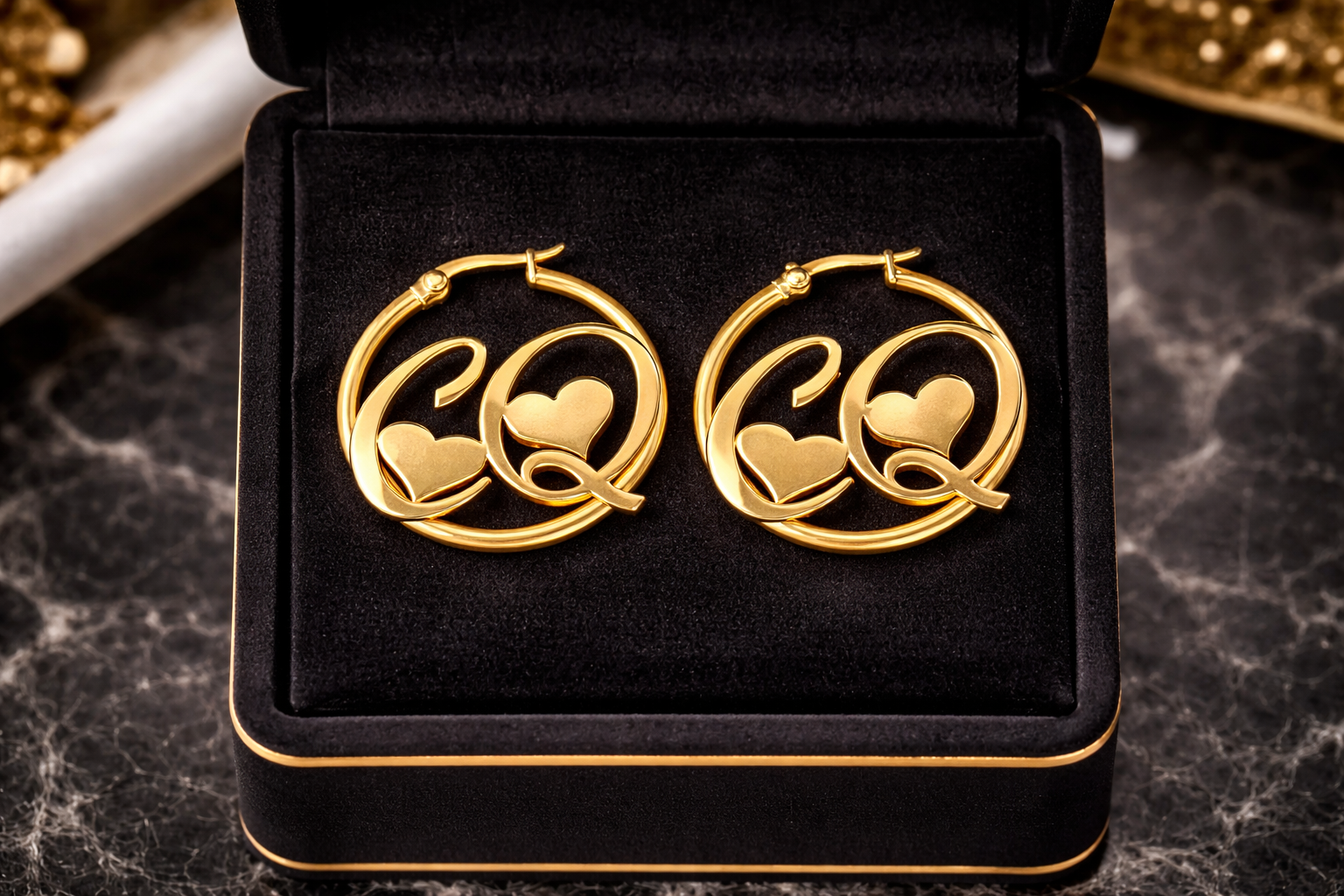 Carols Queen - Small CQ Brand Name Earrings