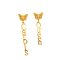 Carol’s Queen Butterfly Script Drop Earrings