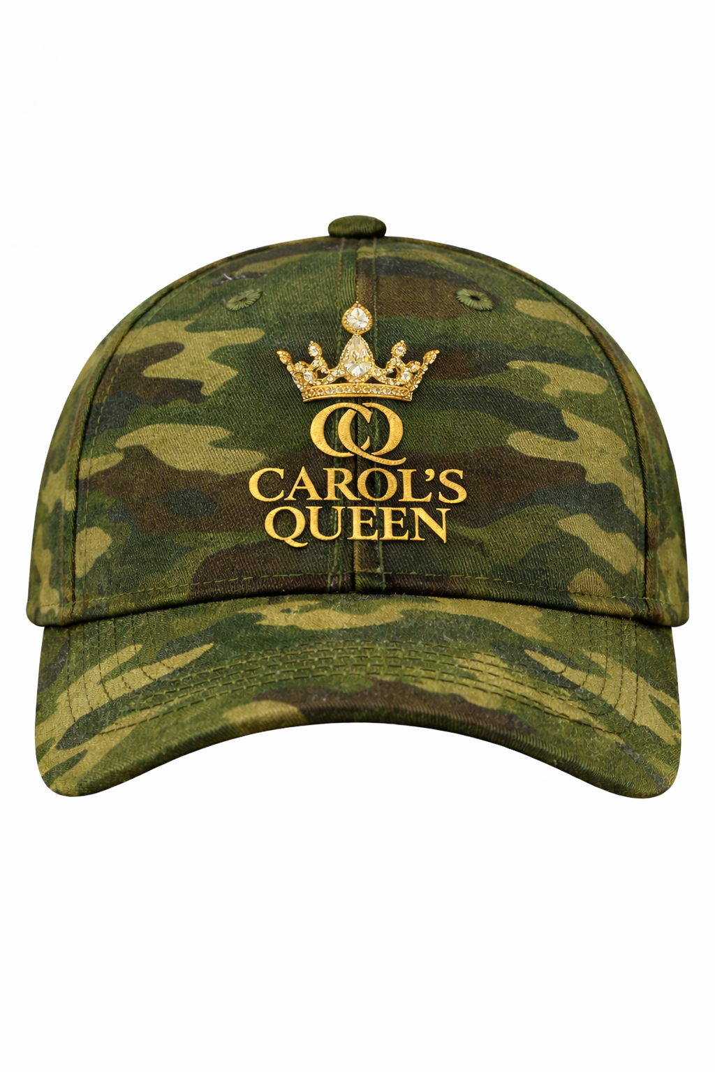 `Carol’s Queen – Camo Crown Collection  (GOLD Embroidery)
